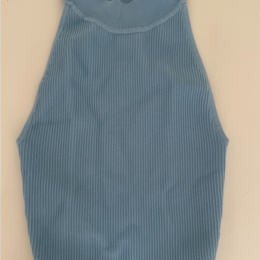 Aritzia Blue Sleeveless Ribbed Women's Top